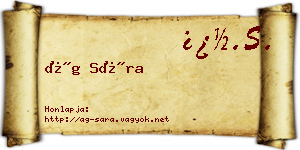 Ág Sára névjegykártya